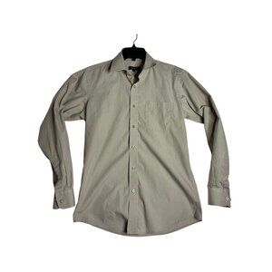 Angelo Rossi L/S Khaki Button Down Dress Shirt Mens 15.5 34/35